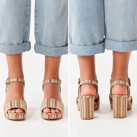urban outfitters | sienna rattan raffia platform sandal heels 9 - Picture 12 of 13